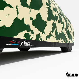 Officially Licensed Milwaukee Bucks Comouflage Car Covers – Indoor & Outdoor | NBA Protection | HeroCovers