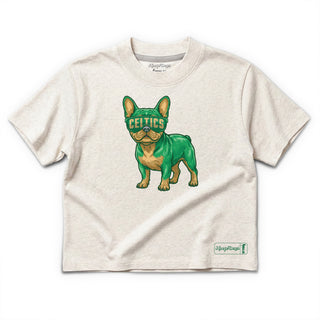 Boston Celtics Cropped French Bulldog T-Shirt