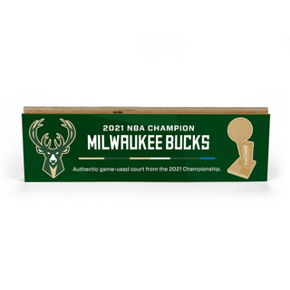 Milwaukee Bucks Championship Trophy Green Wood Block